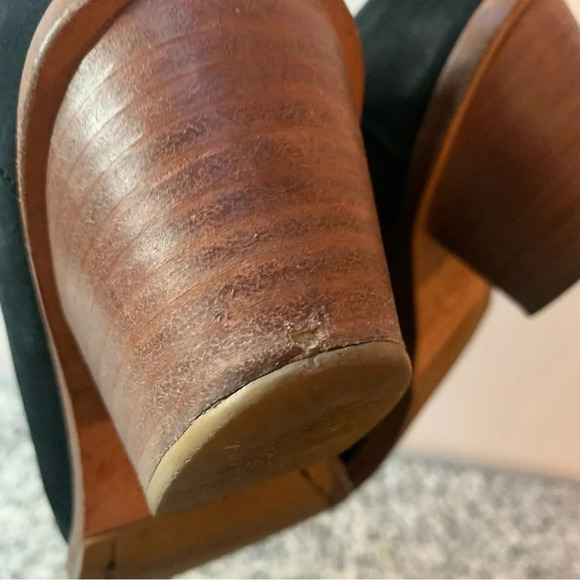 Poppy Barley Nubuck The Heeled Mule Black Suede 7 - Picture 8 of 14